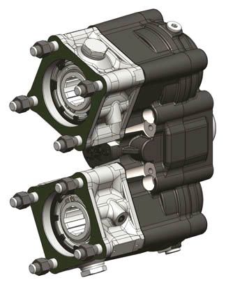 Коробка отбора мощности ISO (два выхода) для КПП ZF с пневмоуправлением